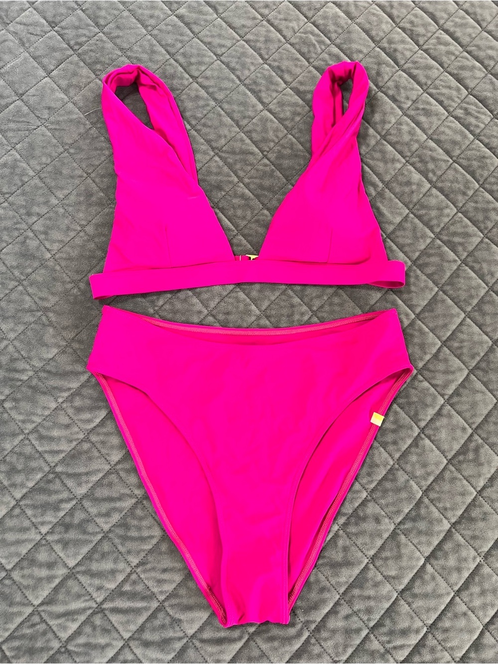 Summersalt Plunge Bikini Swimsuit Women’s Size 8 Fuchsia 2 Piece High Waisted